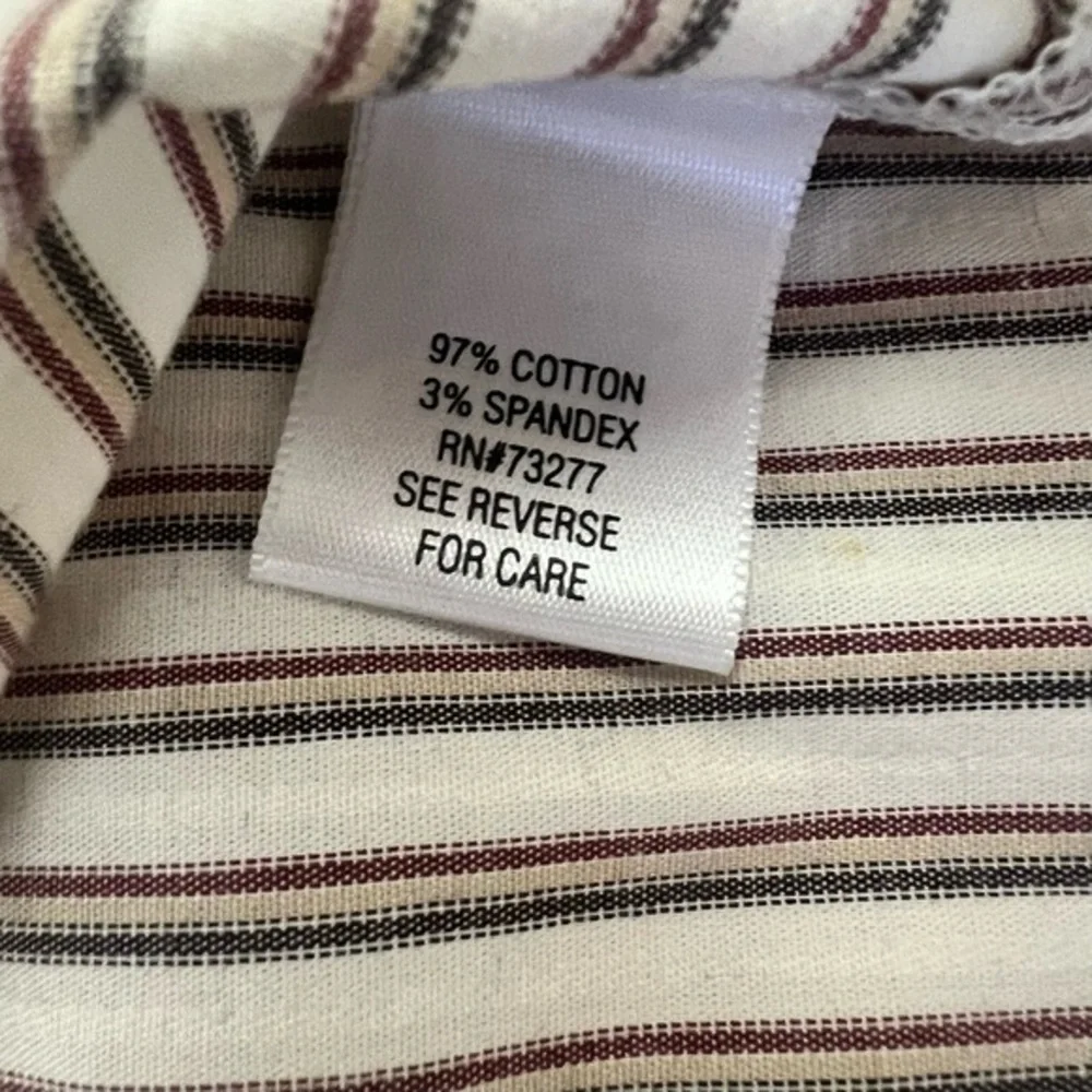 Croft & Barrow Striped 3/4 Sleeve‎ Collared Stretch Button Up Shirt Sz L EUC - Picture 4 of 7